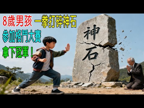 8歲男孩一拳打碎“神石”，參加格鬥大賽，拿下冠軍！成爲一代宗師