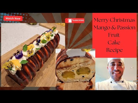 Tropical Christmas Dessert! Mango & Passion Fruit Mousse Log Cake Recipe- A showstopper