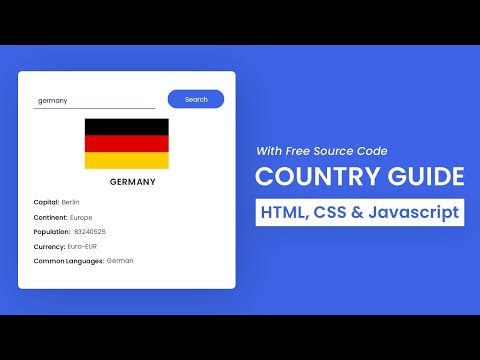 Country Guide App | Javascript API Project | HTML, CSS & Javascript