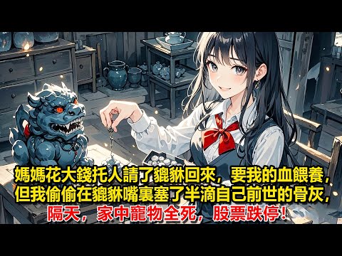 媽媽花大錢托人請了貔貅回來，要我的血餵養，我滿心歡喜的收下，但轉頭就偷偷在貔貅嘴裏塞了半滴自己前世的骨灰，隔天，家中寵物全死，股票跌停！
