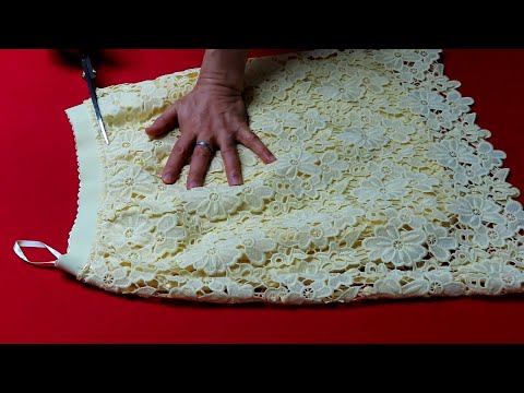 DIY안입는 레이스 스커트로 "링핸들 토트백" 만드는 방법!/"Lace Ring Handle" tote bag/made of old lace skirt