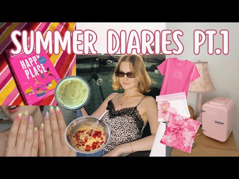SUMMER DIARIES pt.1 🌺 clothing haul, new nails, baking, skincare fridge, book haul etc
