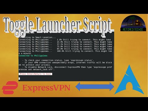 Launcher BASH Toggle Script for ExpressVPN