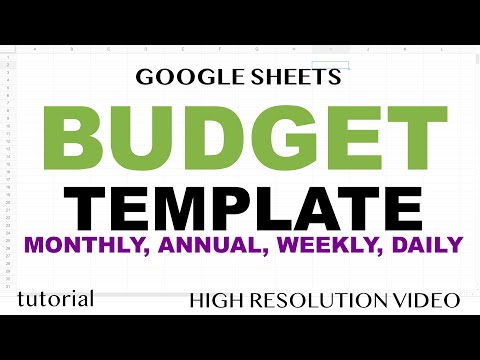 Budget Template - Google Sheets - Tutorial