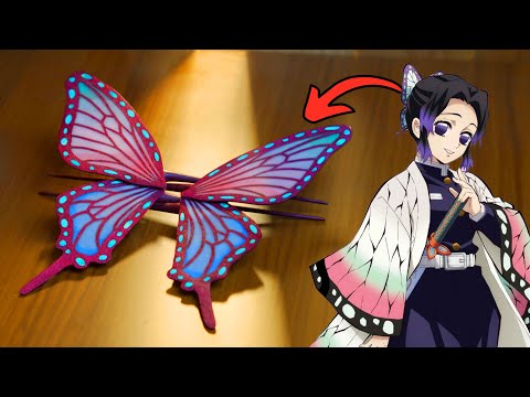 Hand-Crafting an Illuminating Butterfly Hairpin from Demon Slayer Anime| CarpenterCat
