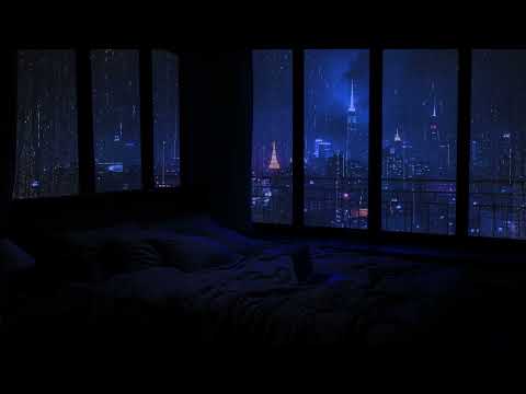 Relaxing Sound of Rain in the Dark Bedroom ( No Ads) 🌧️- Rain Sounds for Sleep , Study ,Meditation🌧️
