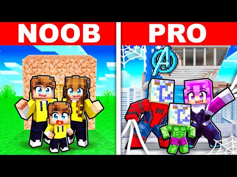 Having a NOOB vs PRO SUPERHERO Family In Minecraft!