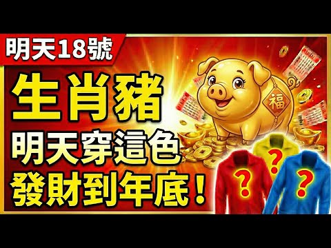 生肖豬注意！明天12月18號，農曆十月二十九是「明堂黃道日」，你穿這顏色衣服必發財！讓你天天發財到年底！#生肖豬 #屬豬 #財運 #屬豬運勢 #招財 #生肖豬運勢 #幸運顏色 #黃道日 #轉運 #改運