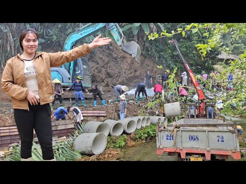 FULL VIDEO:The driver and the girl with all the villagers,poured concrete over the stream.