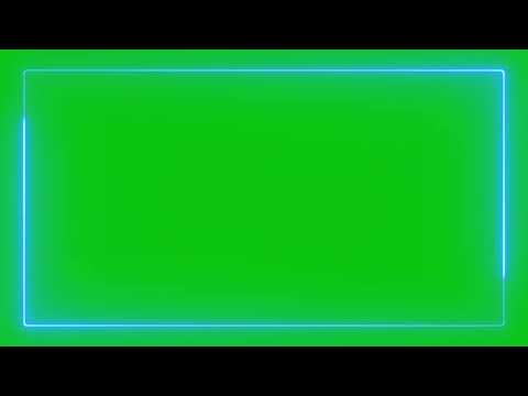 Blue Neon Border Green Screen Overlay Motion Graphics 4K 30fps Copyright Free