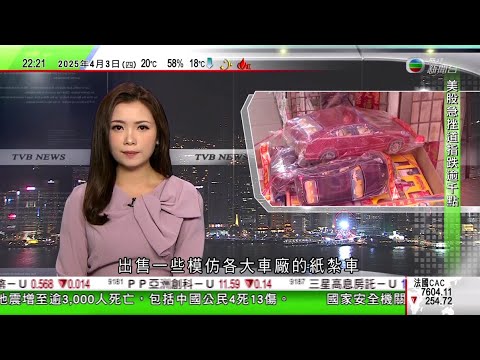 無綫TVB 1000 一小時新聞｜惠譽下調中國主權信用評級 國家財政部深表遺憾不予認可｜中國多間高校向成績欠佳學生發學業預警 專家指為提早敦促改善成績｜中國與時並進售模仿各大車廠紙紮車 律師指或涉侵權