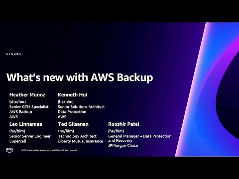 AWS re:Invent 2023 - What's new with AWS Backup (STG203)