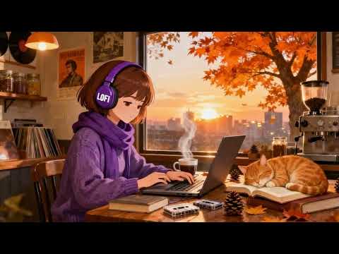 Warm Fall Afternoon Lofi โ Focus & Study Beats โ Autumn Leaves Background