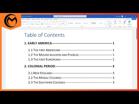 How to Insert Table of Contents in Microsoft Word