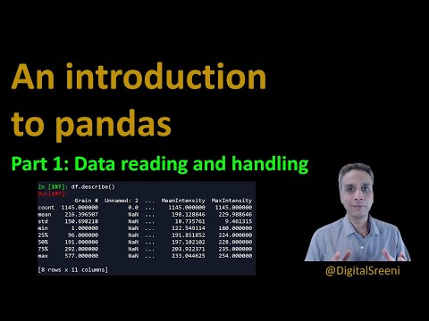 36 - Introduction to Pandas - Data reading and handling