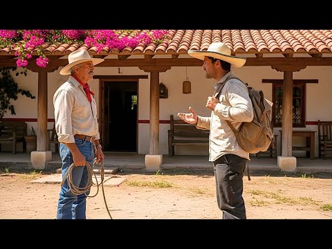 ¿Podría darme trabajo por un día en su rancho a cambio de un almuerzo? dijo el forastero al ranchero