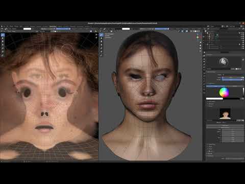 Blender Tutorial 20 - Texture Painting a human face with stencils