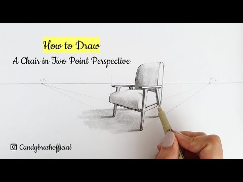 How to draw A chair In Two Point Perspective | Step By Step