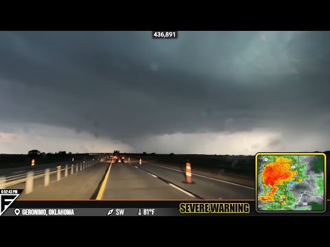 Chasing Tornado Warning In Oklahoma - Live As it Happened