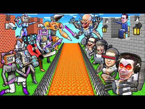 SURVIVAL BASE of UPGRADED G-MAN SKIBIDI TOILET vs TV WOMAN and TV MAN TITAN in MINECRAFT animation