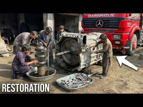 Ultimate Restoration: Afghan Mechanic Fix Mercedes Transmission with Basic Tools