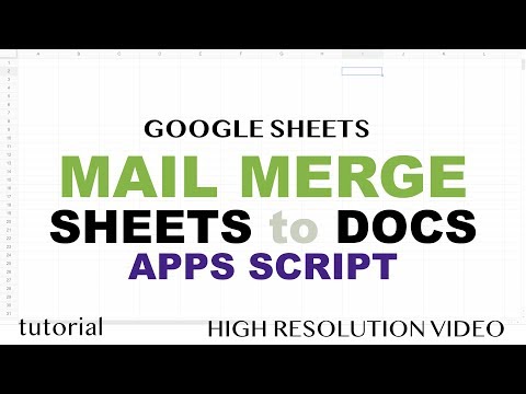 Mail Merge Google Sheets to Google Docs - No Addons - Apps Script Tutorial