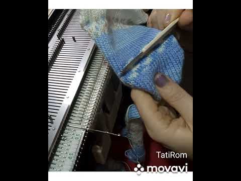 очень быстрые простые носки на любой однофонтурной  вязальной машине