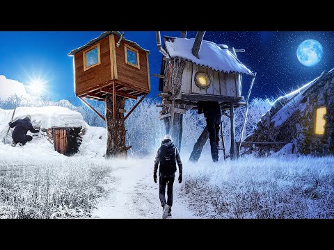 Winter hikes: TREE HOUSE, huge house, STONE HOUSE, dugout, UNDERGROUND HOUSE