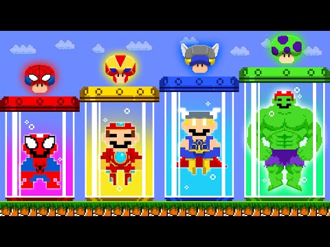Super Mario The AVENGERS Power Ups Version: Who is Winner? | Good Mario