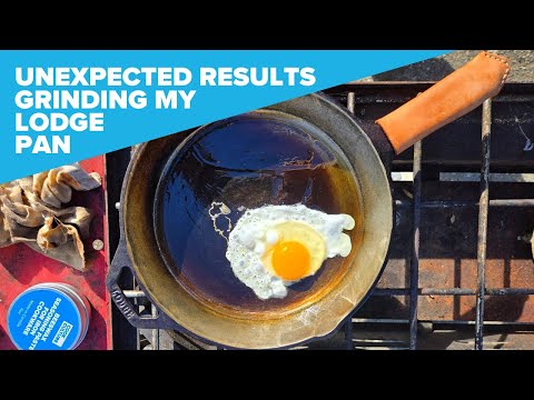 Sanding my Lodge Pan with a 60 grit angle grinder