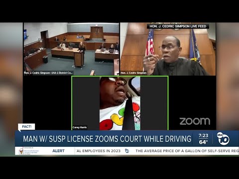 Man charged with driving on suspended license joins court Zoom while driving?