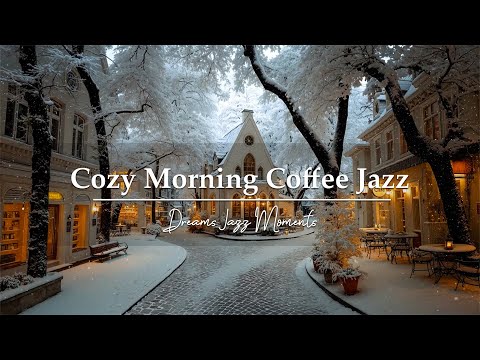 Relaxing Morning Jazz at a Cozy Coffee Shop in a Quiet Snowy Town ❄️ Warm Jazz for Clear Mind & Ease