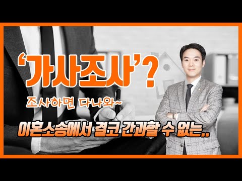 이혼소송과 가사조사! "조사하면 다나와!ㅋ"