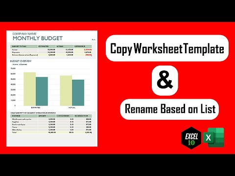 How to Copy A Worksheet Multiple Times and Rename Based on A List in Excel