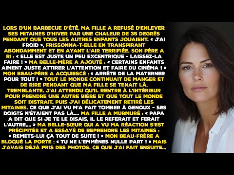 Lors d'un barbecue d'été, ma fille a refusé d'enlever ses mitaines d'hiver par une chaleur de 35