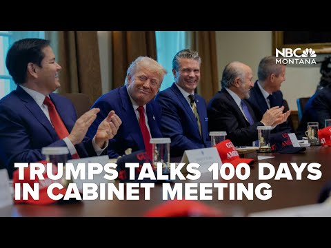 President Trump holds cabinet meeting in the White House discussing his first 100 days in office