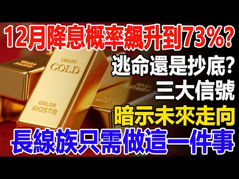 12月降息概率飆升到73%？逃命還是抄底？三大信號暗示未來走向，長線族只需做這一件事。#黃金#金價#降息#投資#理財##晚年幸福#晚年生活#退休生活#退休