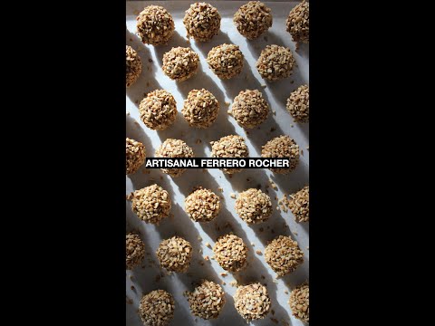 Making homemade Ferrero Rocher (see pinned comment for full version) #shorts