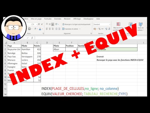 EXCEL | Utiliser la fonction INDEX + EQUIV 🤔