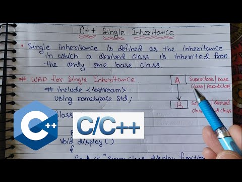 Explain single inheritance with example program - C++ Programming language in Hindi - 65