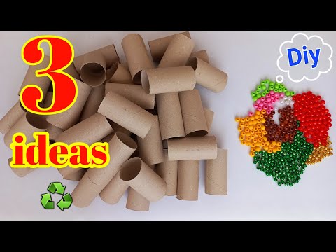 3 awesome ideas with beads and toilet paper rolls! Great recycling idea