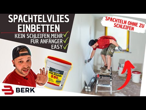 Smooth walls can be plastered without sanding!!! Embed fiberglass fleece.