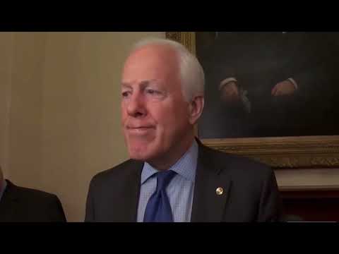 John Cornyn Speaks to Reporters After Meeting With Pete Hegseth
