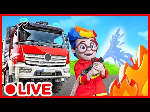 Excavadora, policía, bomberos y camiones 🚨🚜 Juguetes de acción y construcción para niños | Kidibli