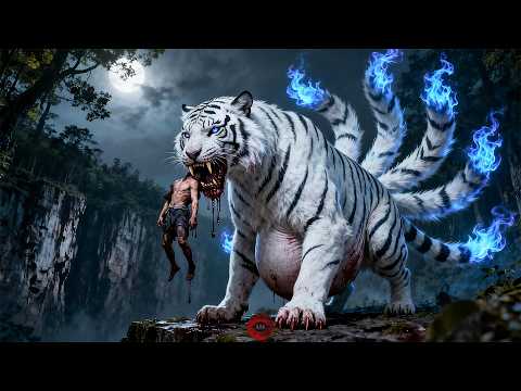 Pregnant mutant white tiger eats people, kung fu youth shoots it off cliff