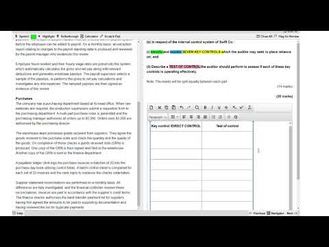 AA Revision September/December 2020 Section B Question 2 - ACCA Audit and Assurance AA Revision