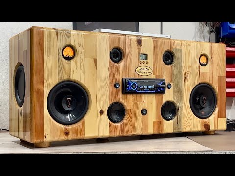 DIY: Making a 3-Way Bluetooth Speaker Boombox Using Solid Pine Wood