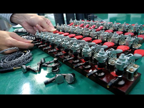 The process of making earphones by an engineer with 40 years of experience. Korean earbuds factory