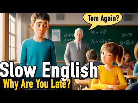 Why Are You Late? | Tom Was Late Again | 5 Smart Ways to Explain Being Late in English |Slow English