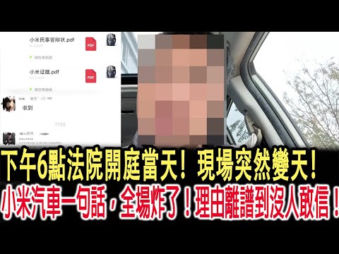 下午6點法院開庭當天！現場突然變天！小米汽車一句話，全場炸了！理由離譜到沒人敢信！